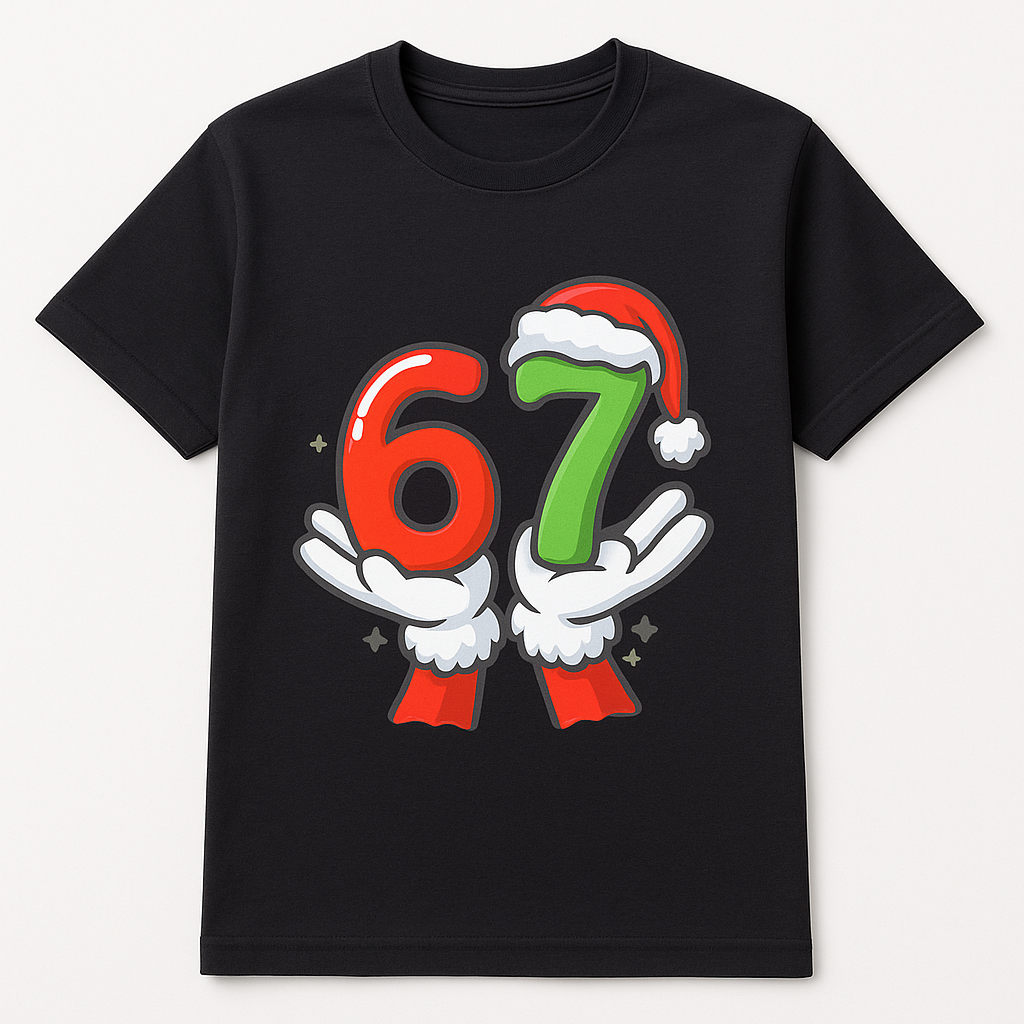 ๐ Holiday โ67โ Santa Hands Youth T-Shirt โ Custom Black Tee