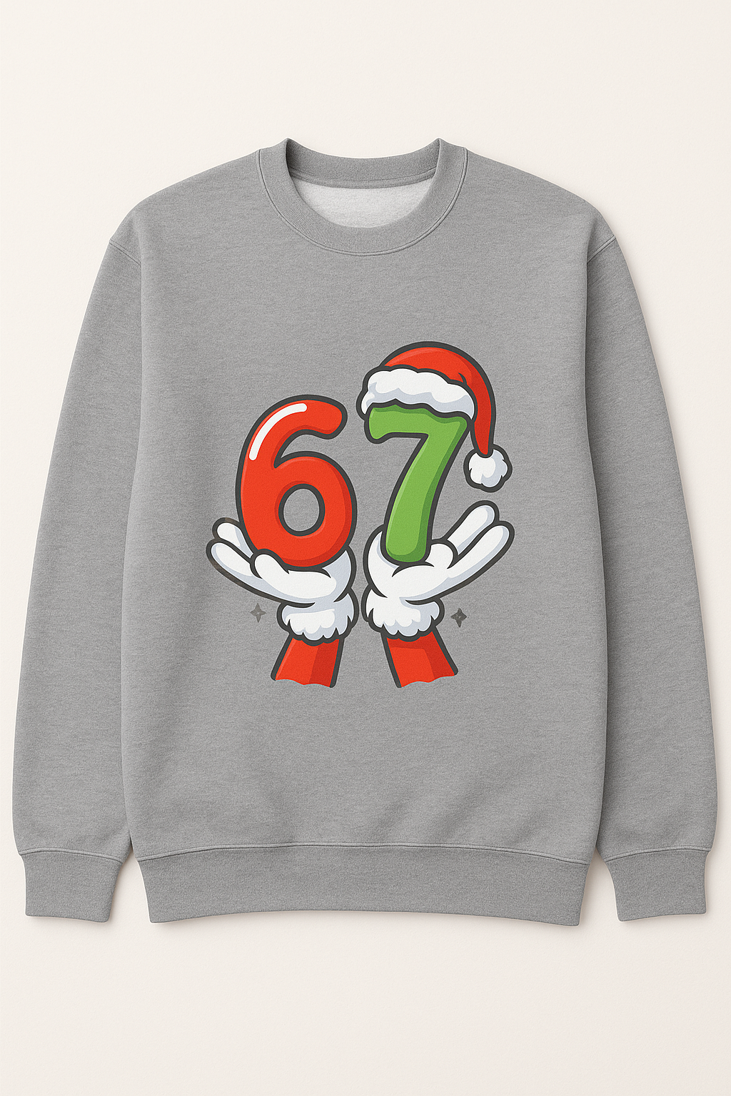 ๐ โ67โ Holiday Sweatshirt โ Adult Festive Santa Hands Design