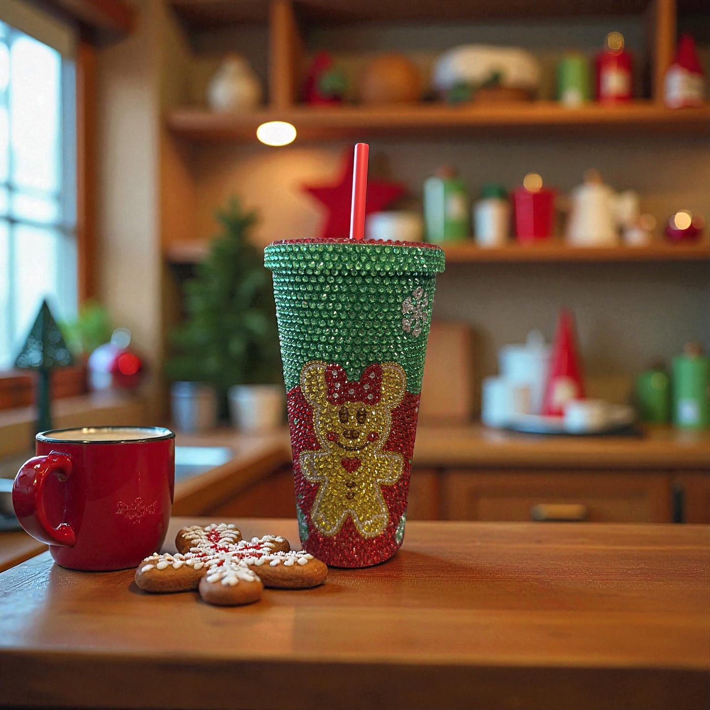 Gingerbread Sparkle Rhinestone Holiday Tumbler – Limited Edition